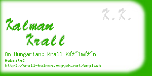 kalman krall business card